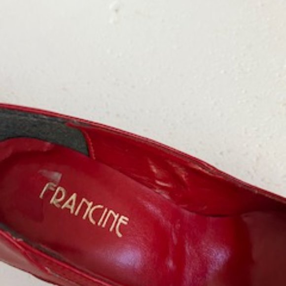 Francine red leather shoes size 51/2 - Picture 4 of 5